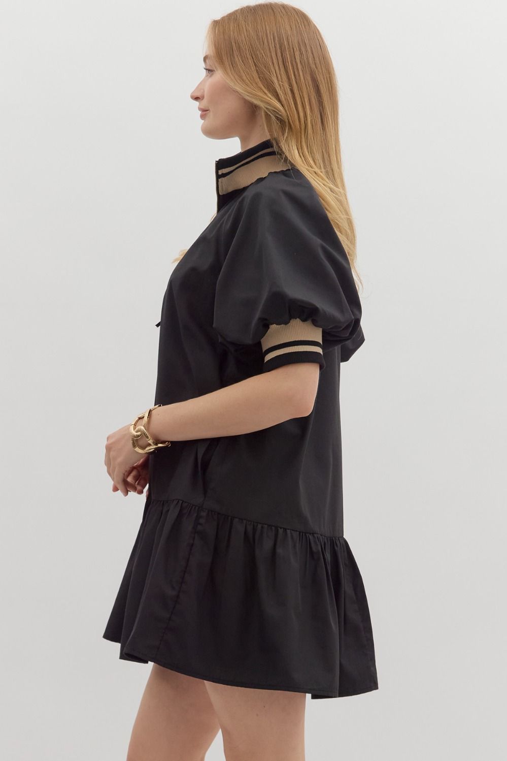 Jaylene Black Tiered Mini Dress