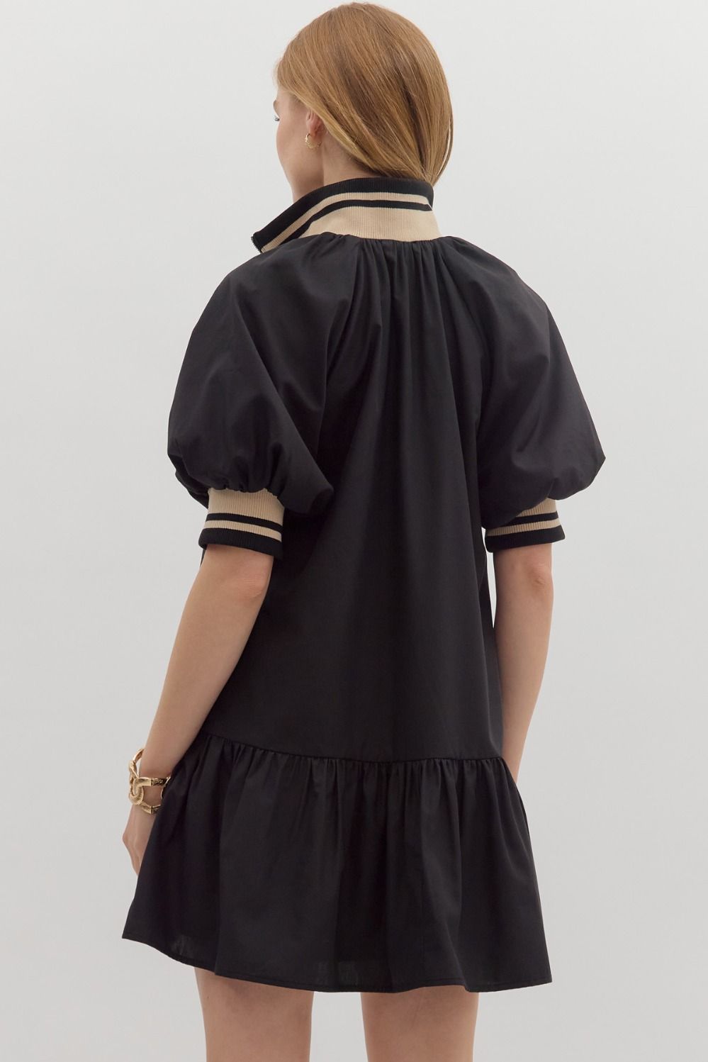 Jaylene Black Tiered Mini Dress