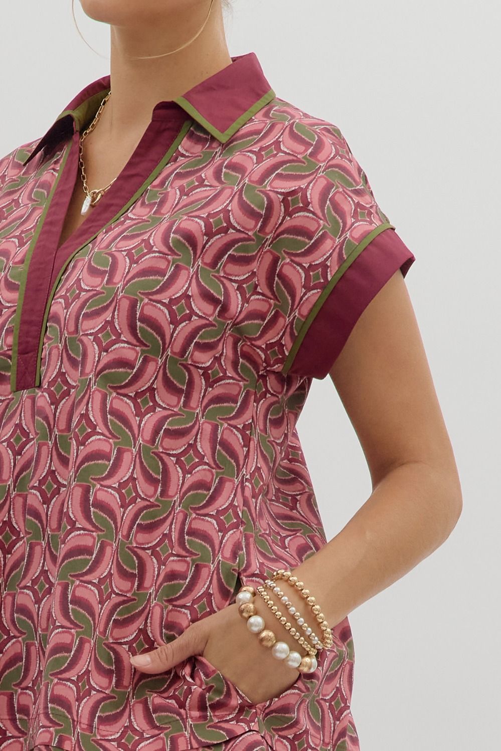 Monai Wine Patterned Mini Dress