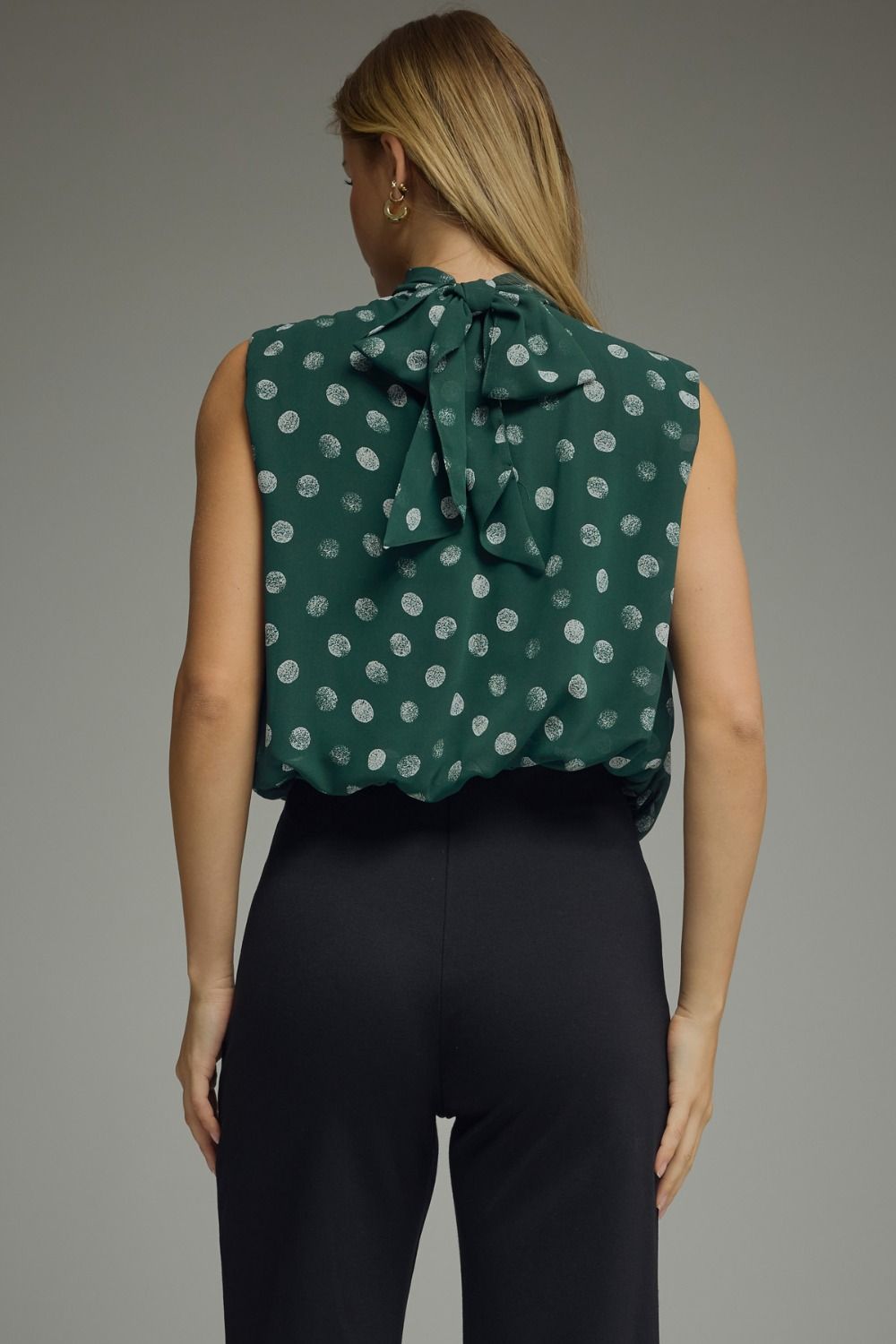 Olena Green Polka Dot Top