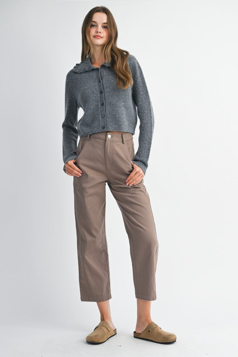 Jaclyn Mocha Barrel Leg Pants