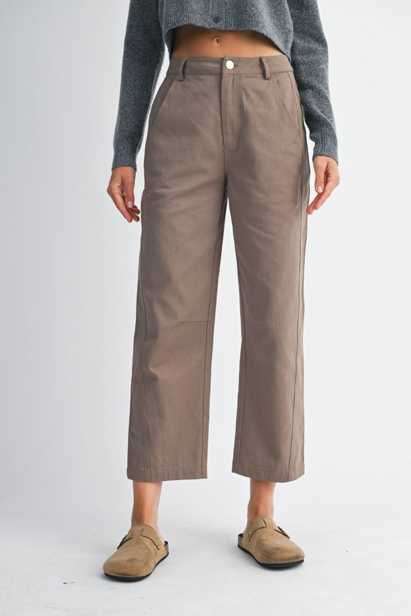 Jaclyn Mocha Barrel Leg Pants