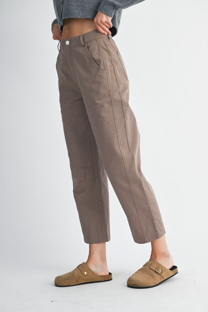 Jaclyn Mocha Barrel Leg Pants