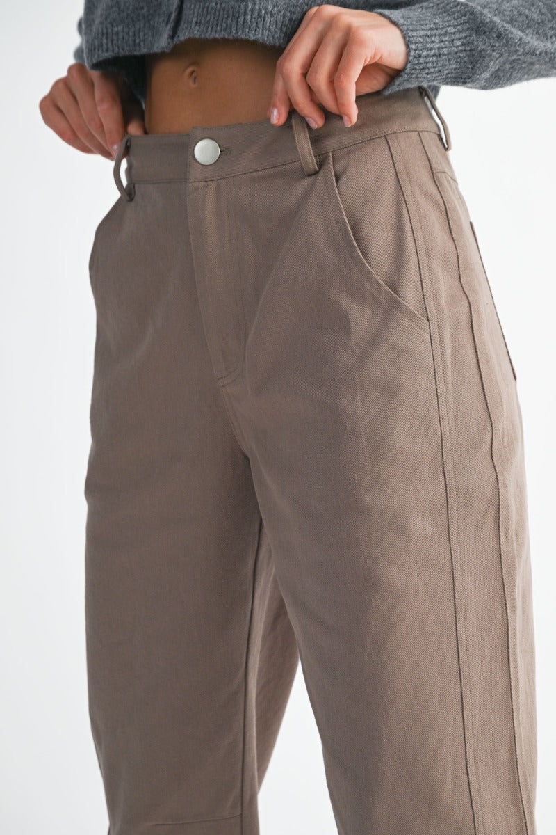 Jaclyn Mocha Barrel Leg Pants