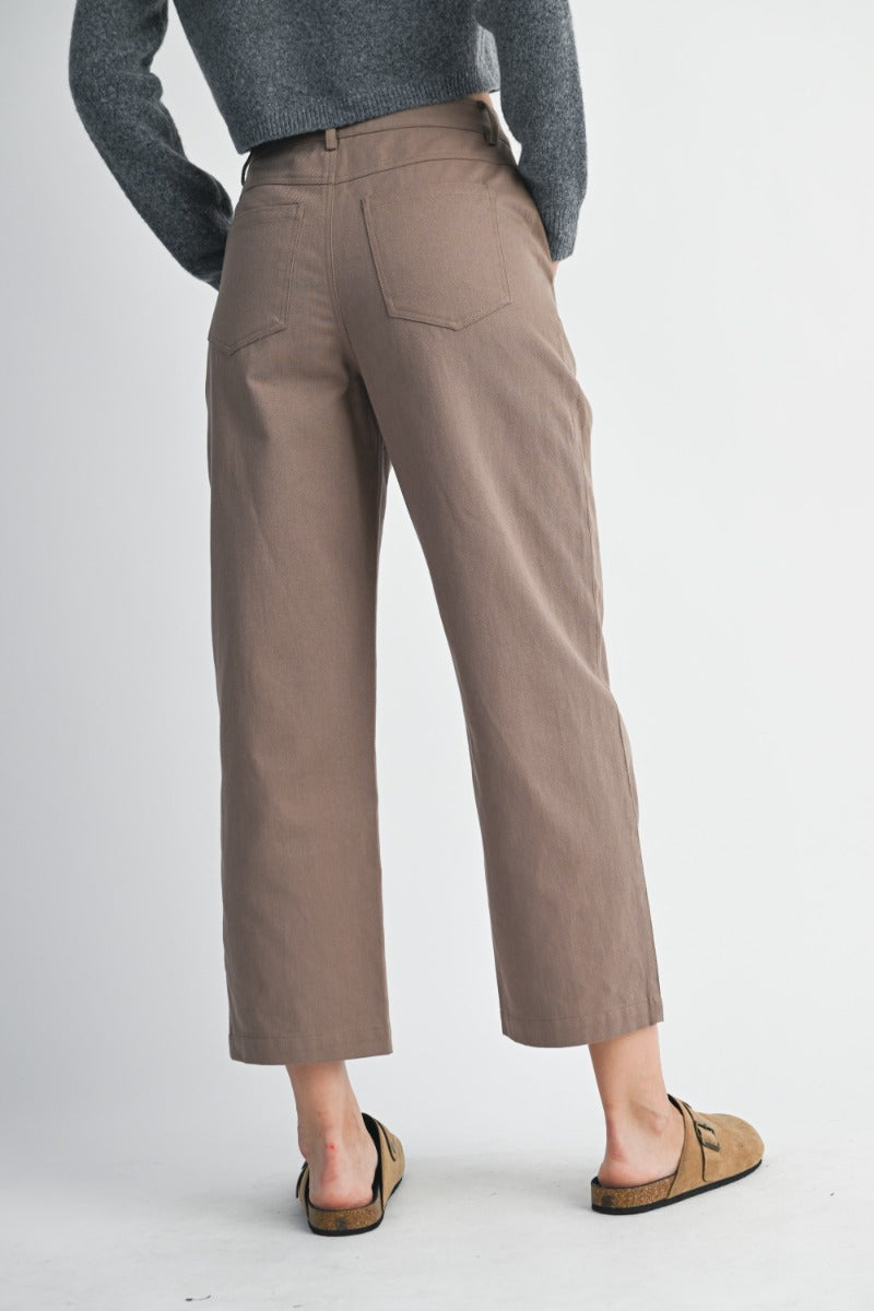 Jaclyn Mocha Barrel Leg Pants