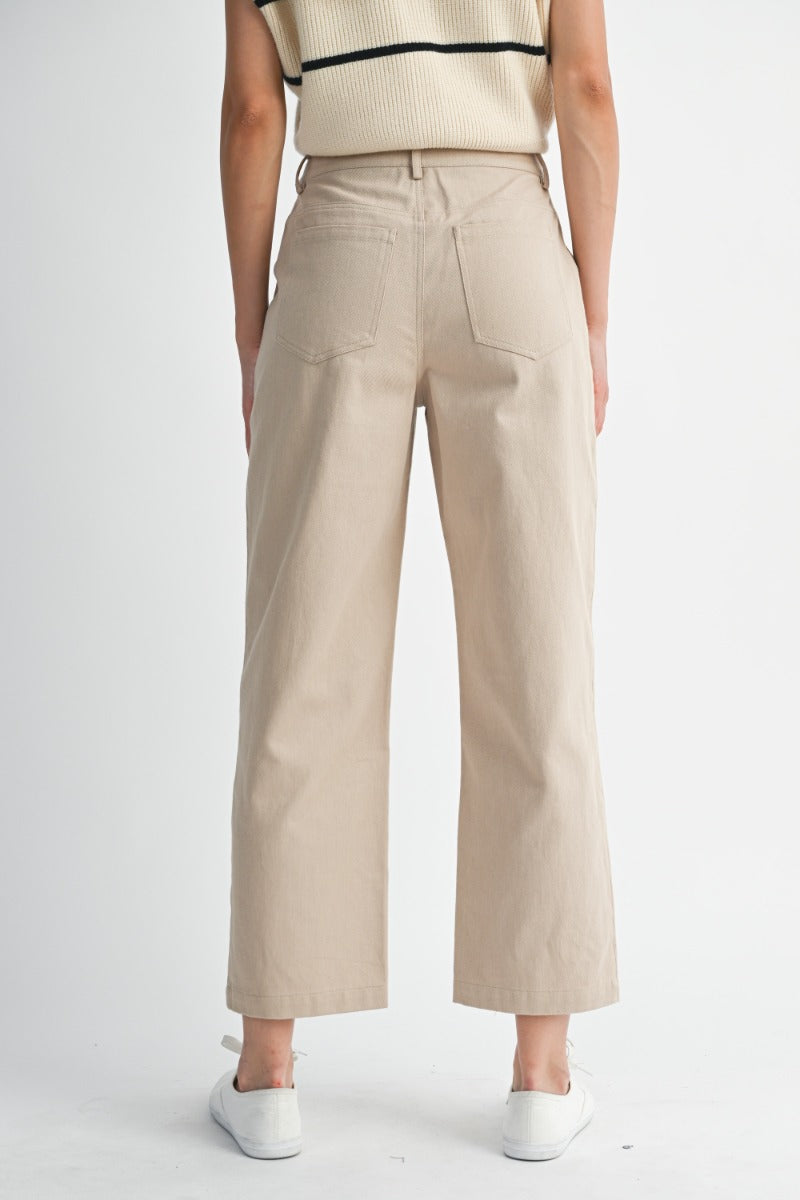 Jaclyn Taupe Barrel Leg Pants