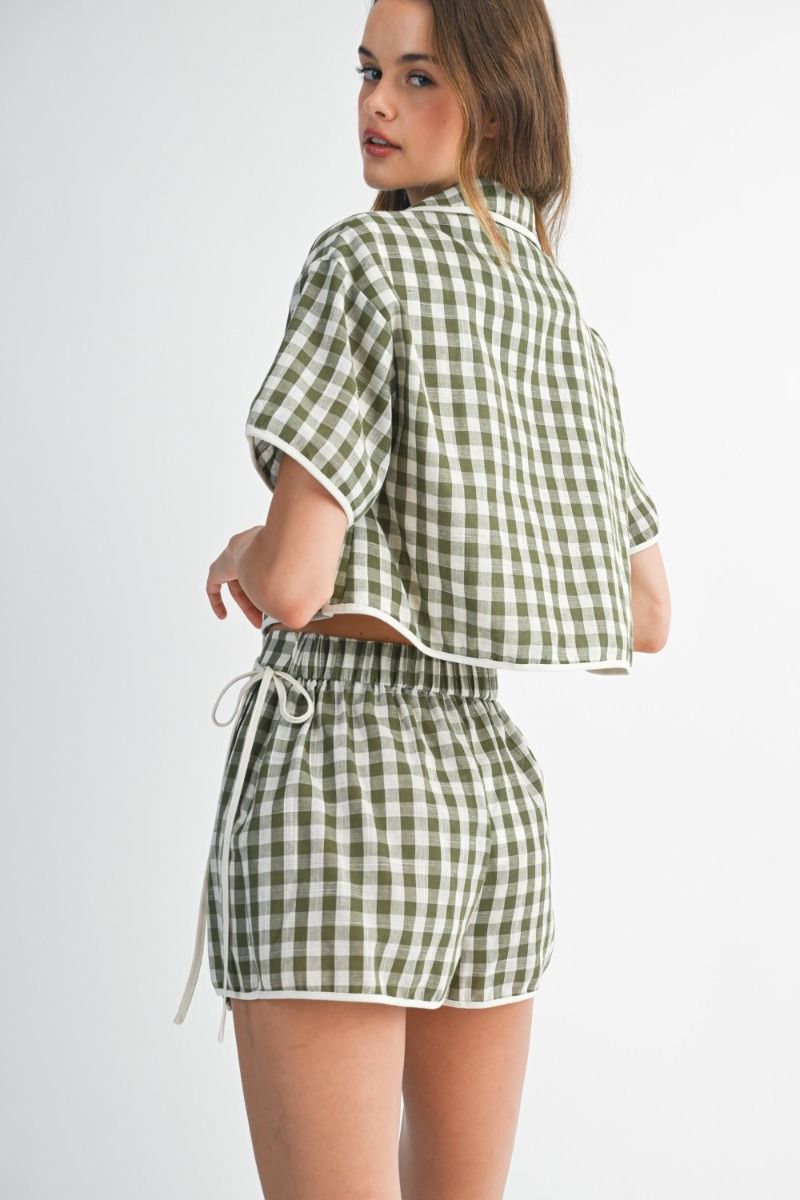 Farlyn Olive Gingham Set