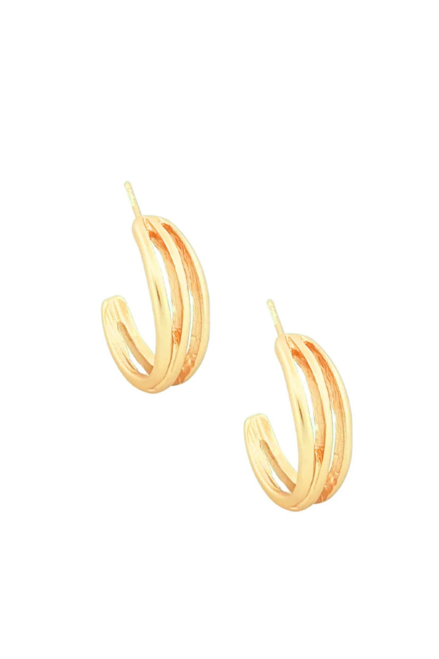 Cutout Detail Open Hoop Earrings - FINAL SALE