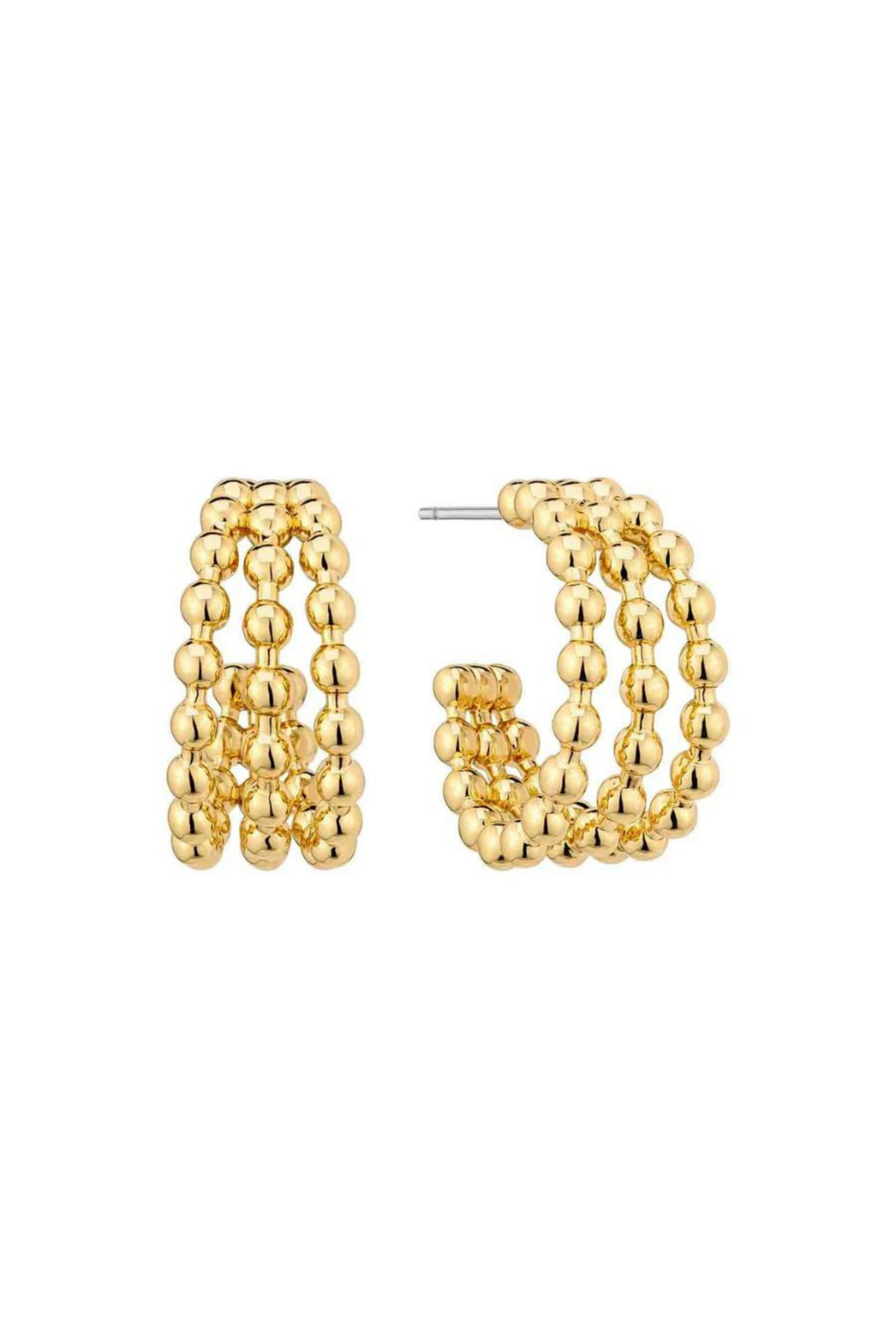 Gold Textured Triple Hoop Earrings - FINAL SALE