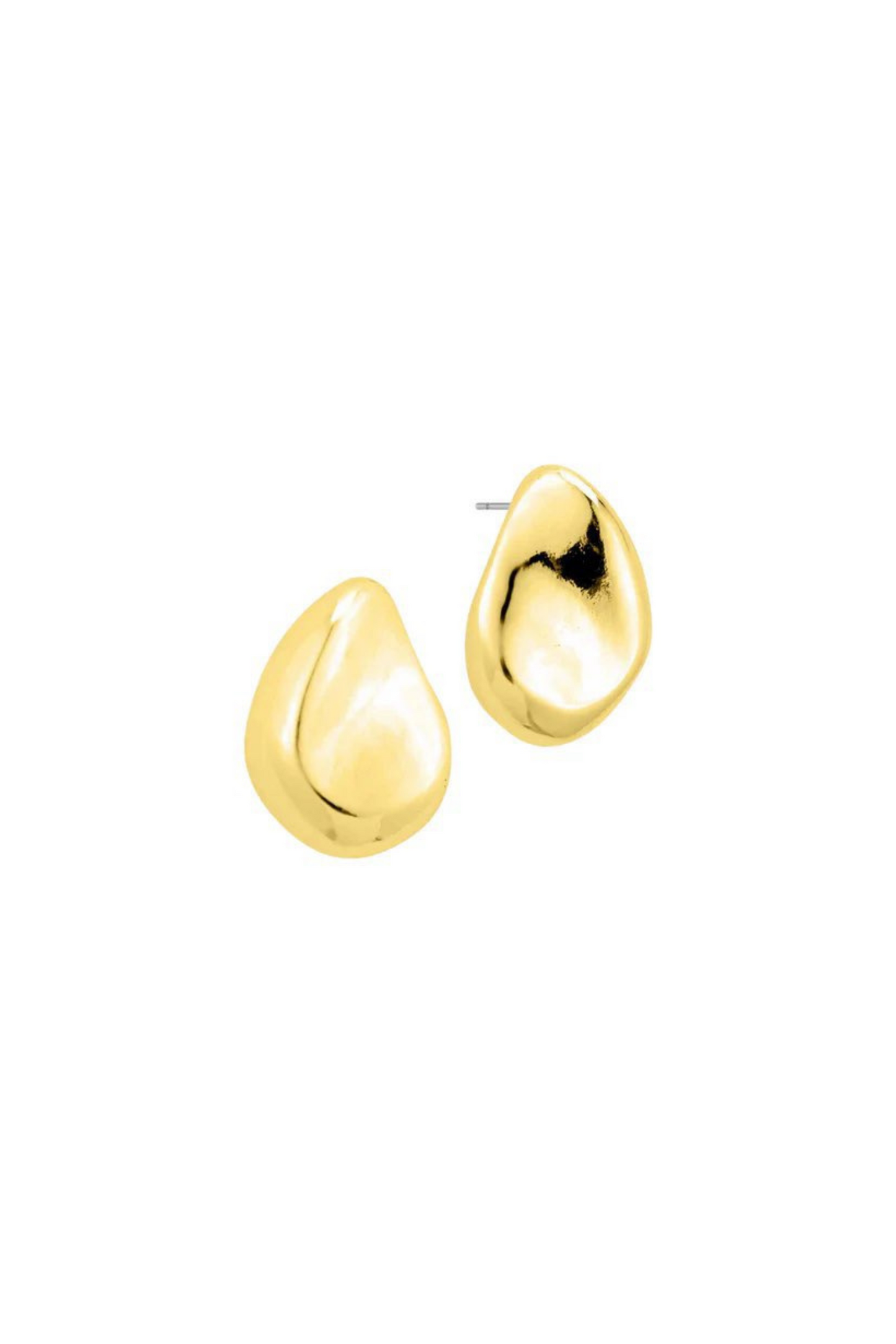 Gold Textured Teardrop Post Earrings - FINAL SALE