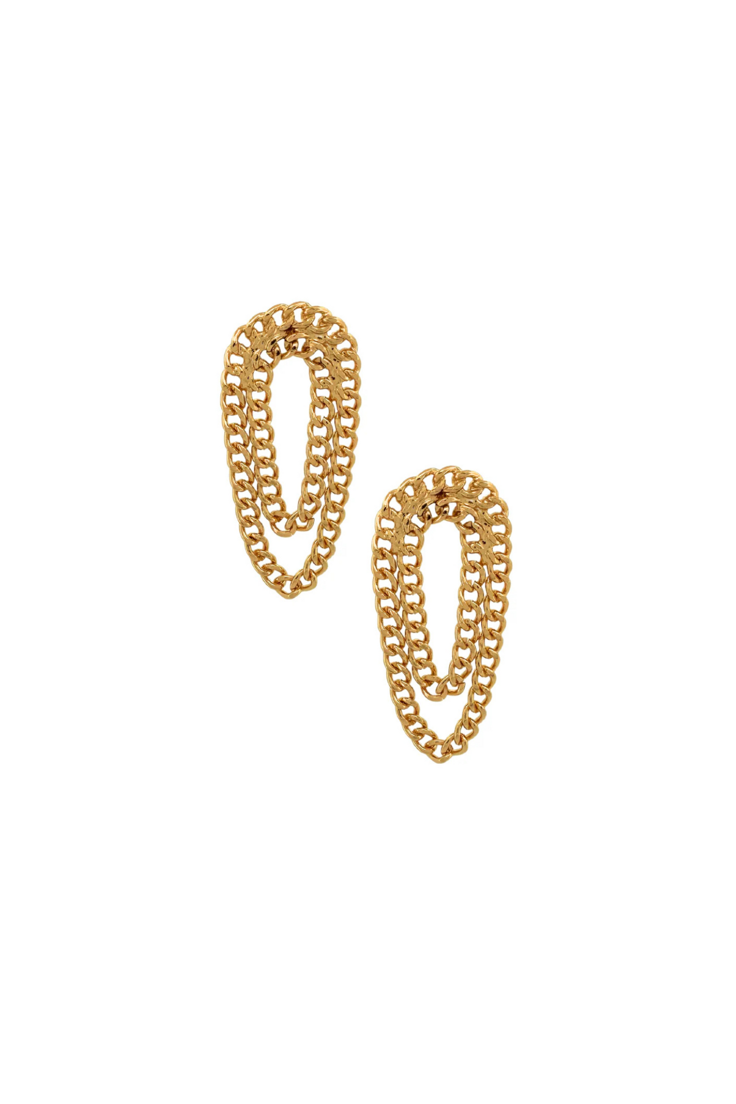 Gold Curb Chain Earrings - FINAL SALE