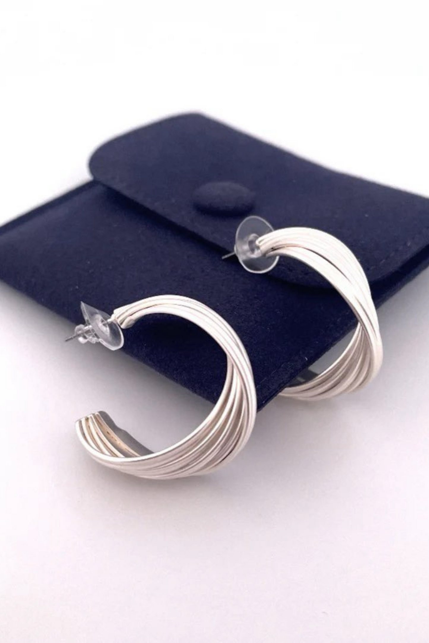 Silver Twisted Hoop Earrings - FINAL SALE