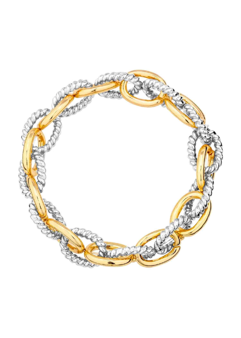 Dual Tone Braided Chain Bracelet - FINAL SALE