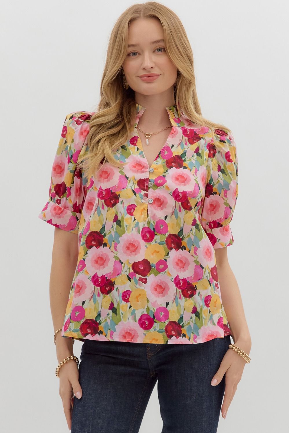 Jocie Wine Floral Blouse