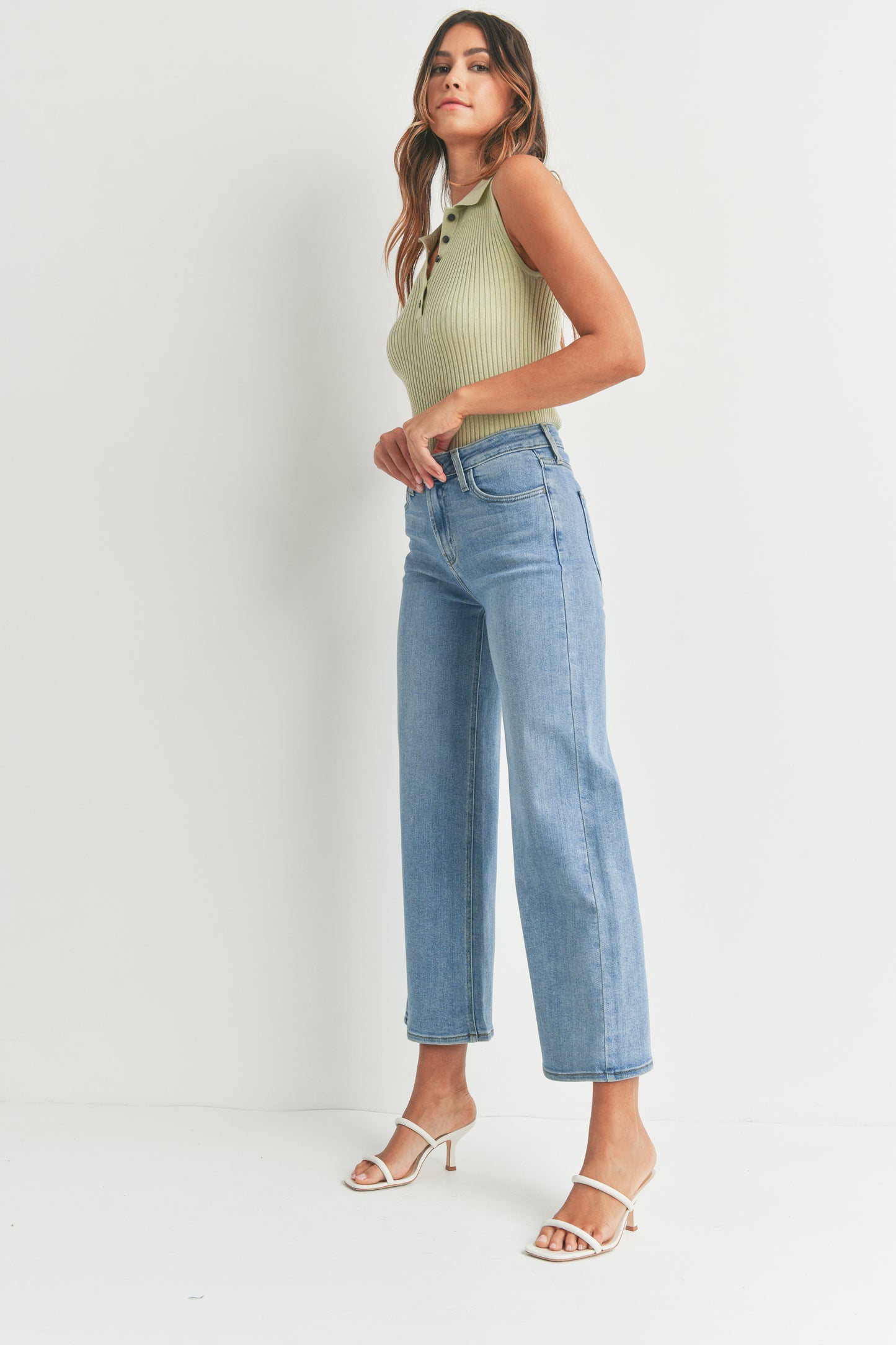 Harlow Medium Wash Wide Leg Denim