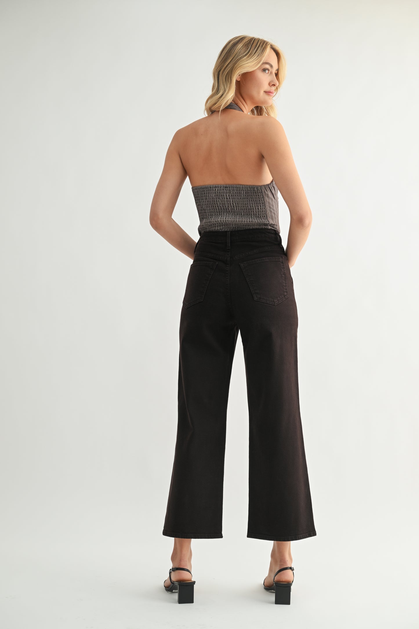 Marney Chocolate Cargo Wide Leg Denim