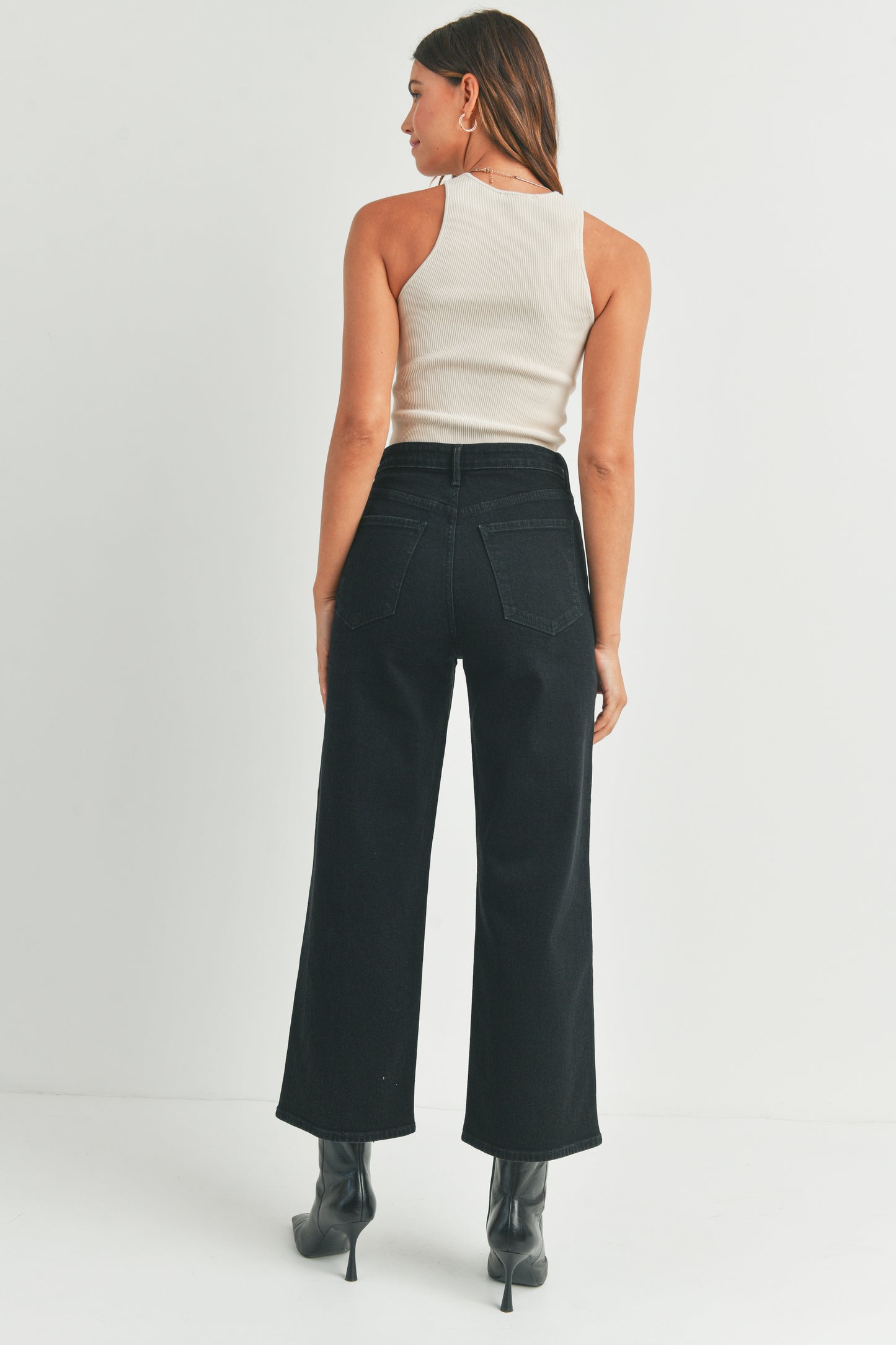 Marney Black Cargo Wide Leg Denim