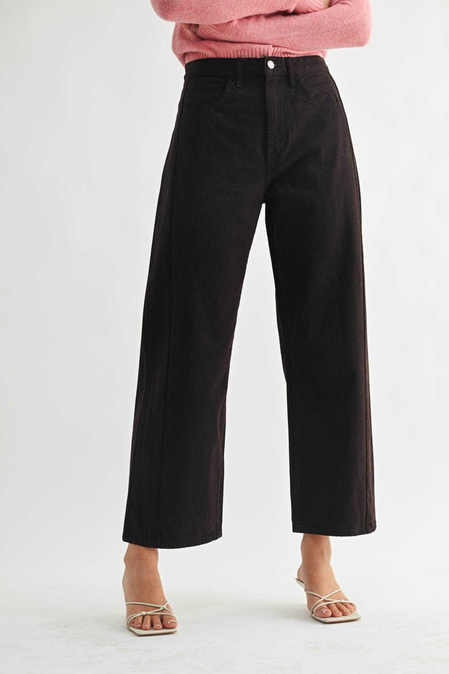 Nicolete Dark Brown Barrel Denim
