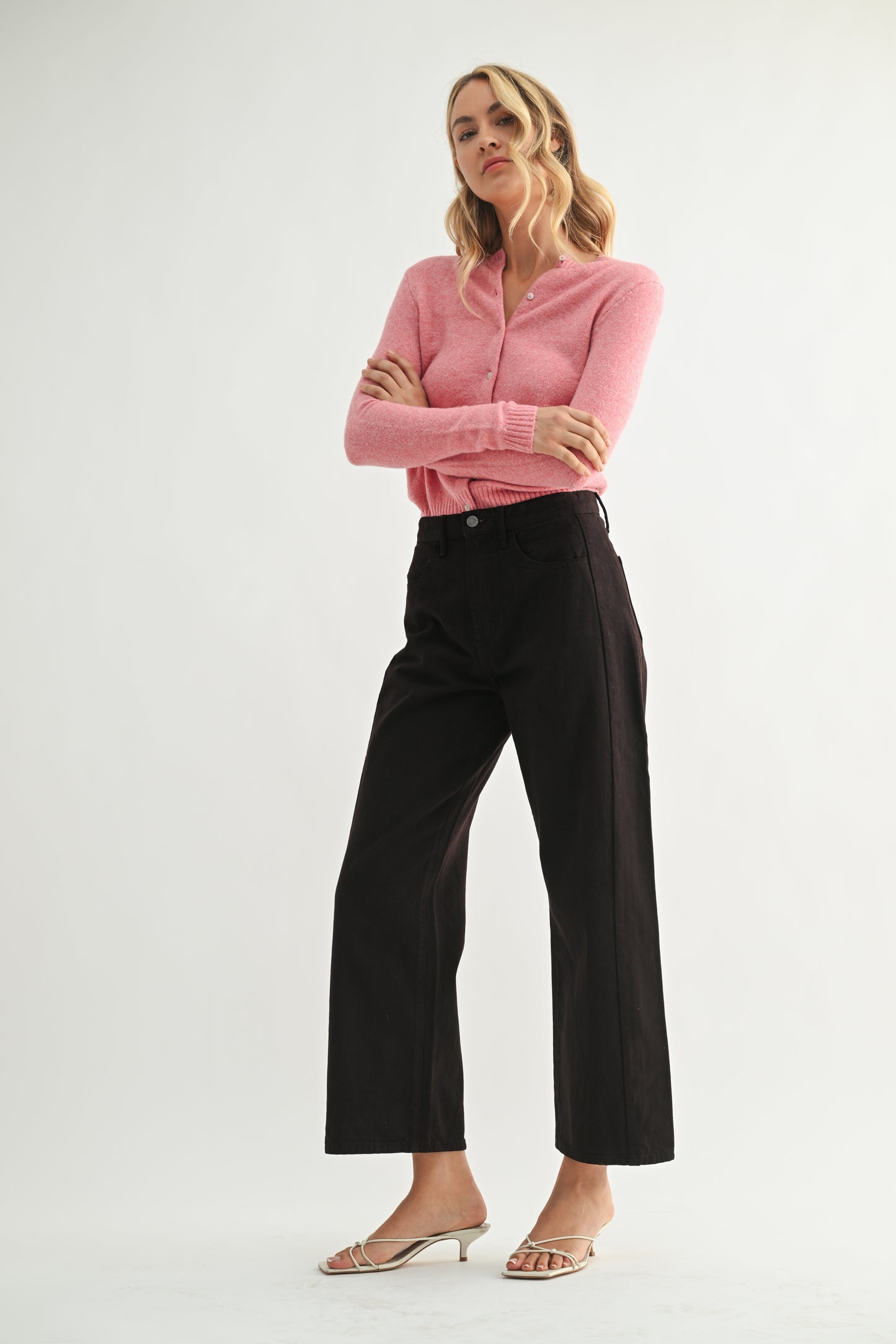 Nicolete Dark Brown Barrel Denim