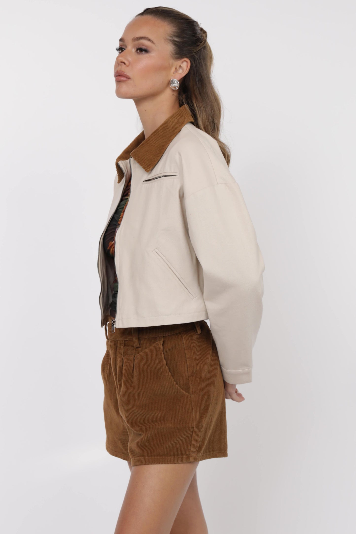 Balina Ivory Cropped Barn Jacket