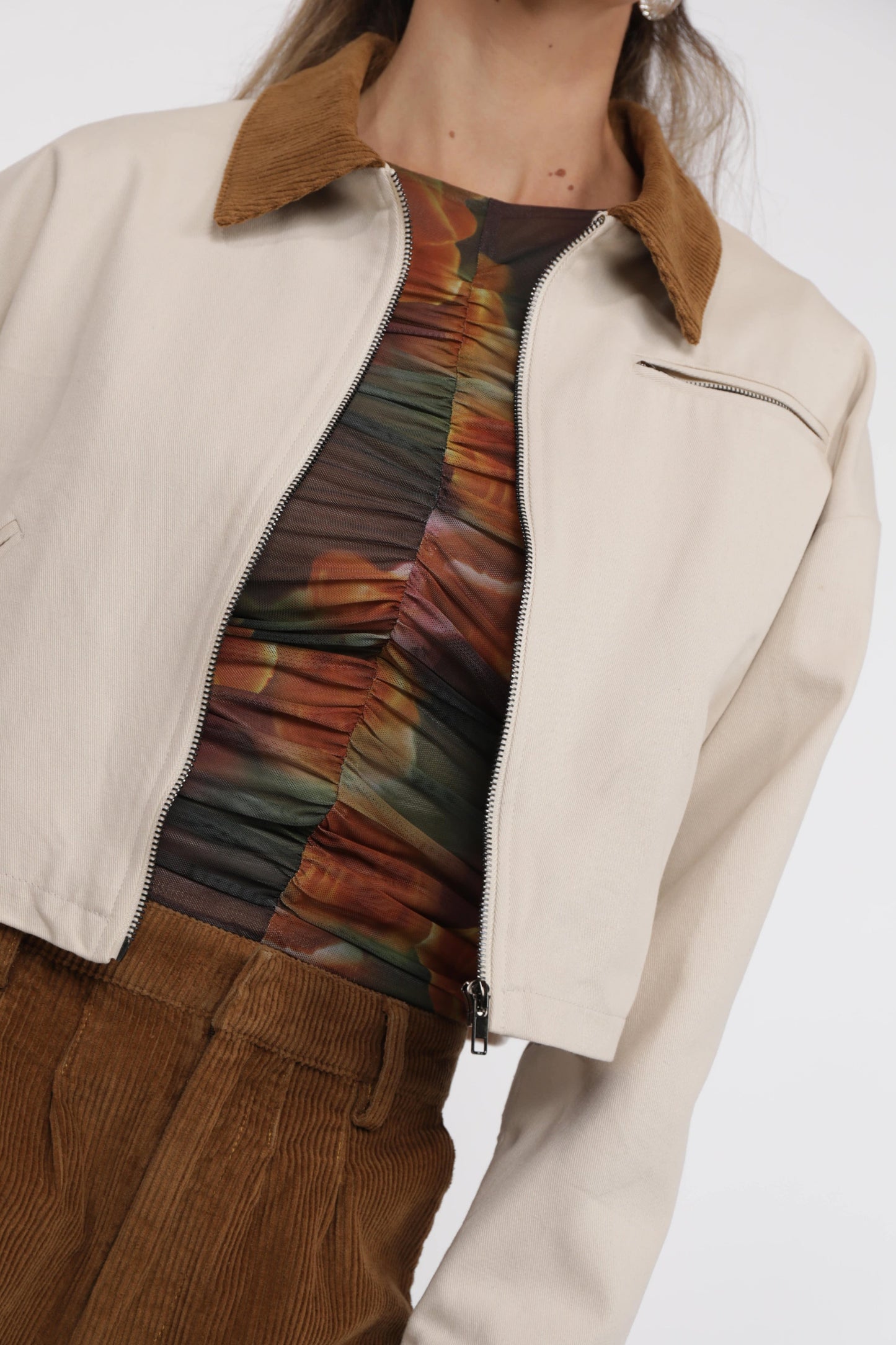 Balina Ivory Cropped Barn Jacket