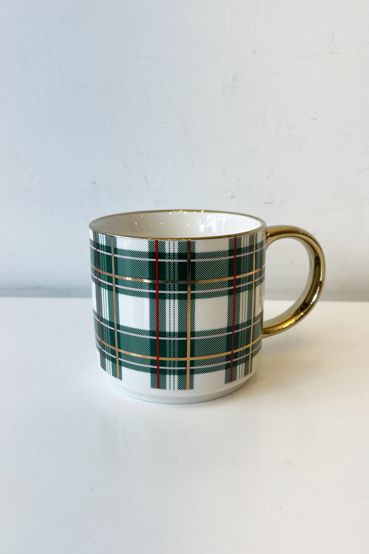 Green Plaid Coffee Mug - FINAL SALE