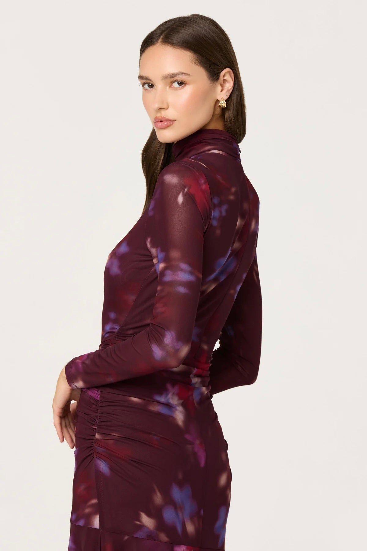 Aubriella Plum Mesh Midi Dress - FINAL SALE