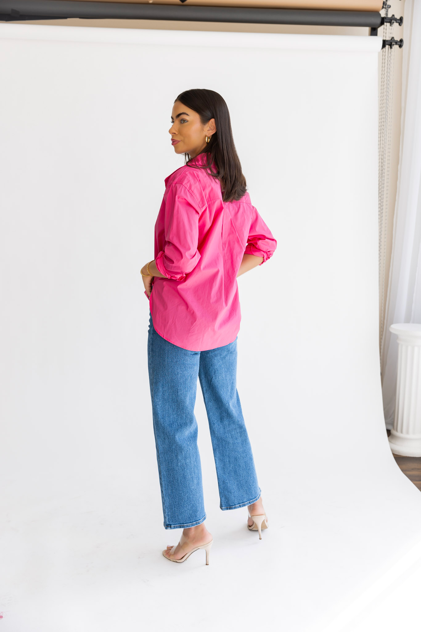 Selenia Pink Poplin Button Down Shirt - FINAL SALE