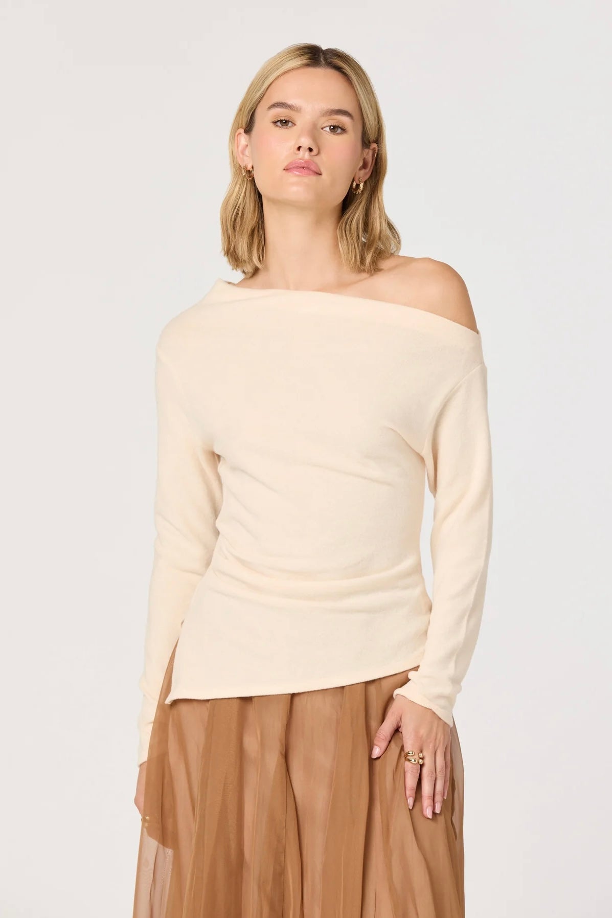 Miah Ivory Off Shoulder Top