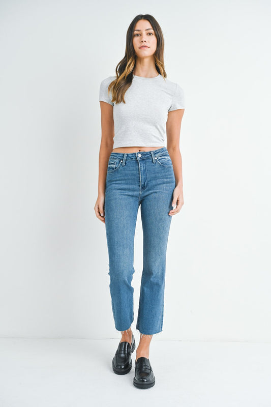 Elana Medium Wash Crop Flare Denim