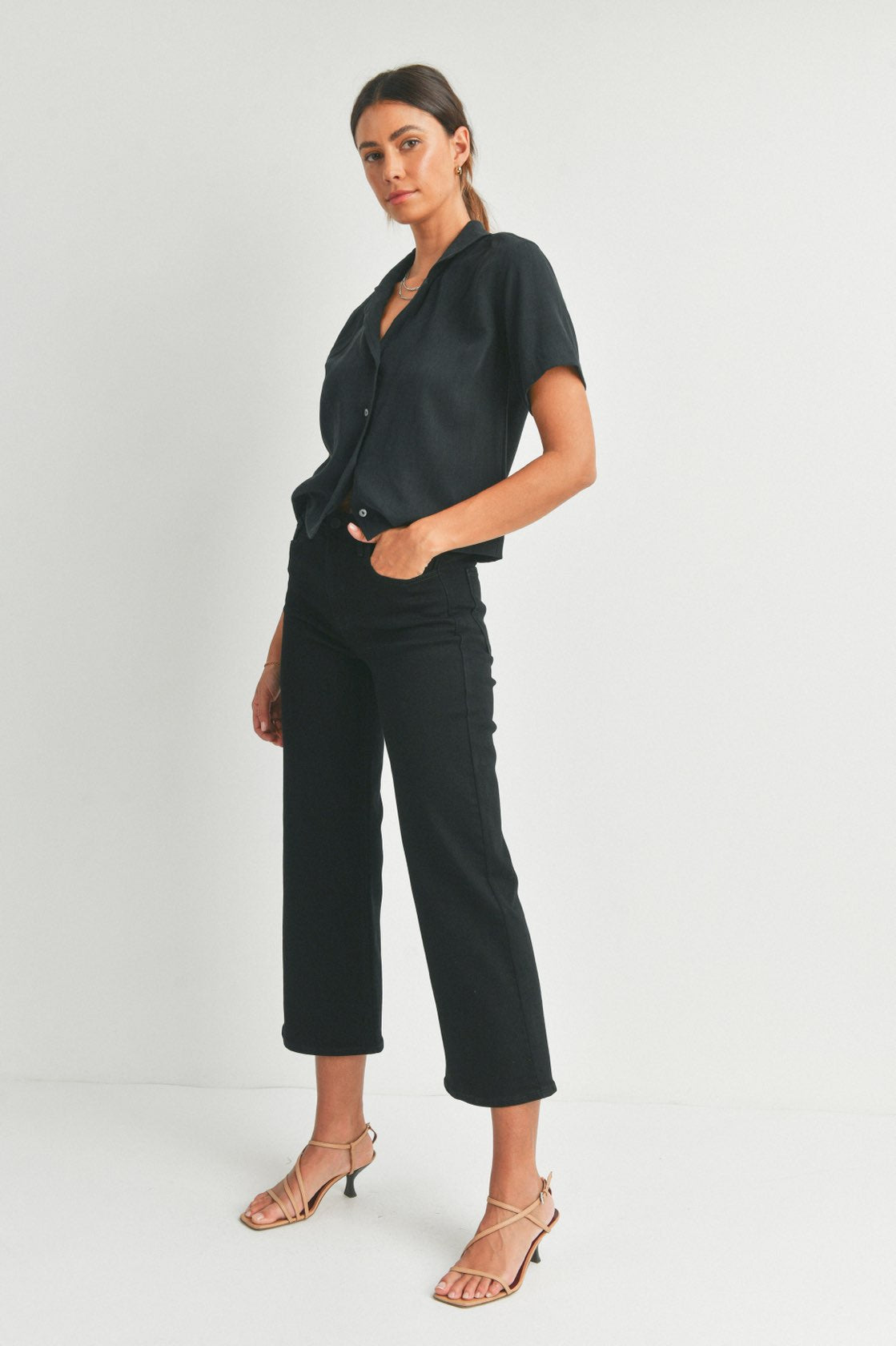 Harlow Black Wide Leg Denim - FINAL SALE