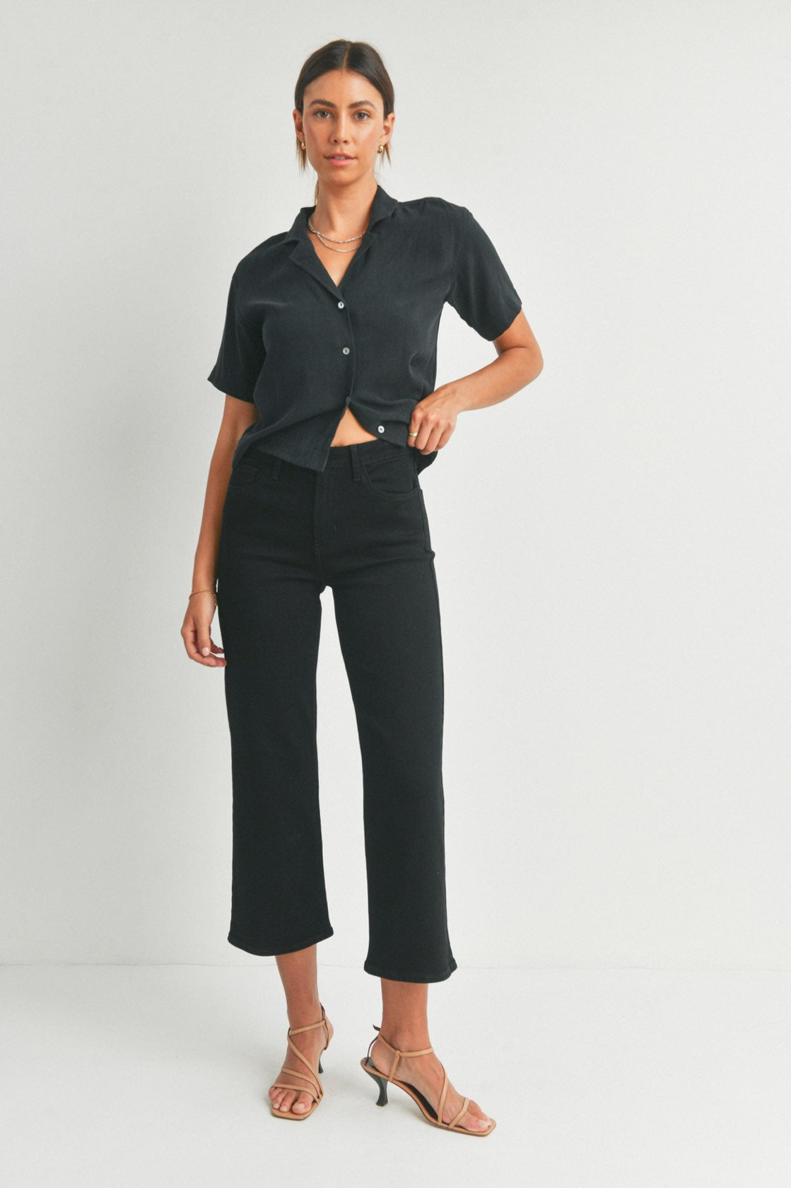 Harlow Black Wide Leg Denim - FINAL SALE