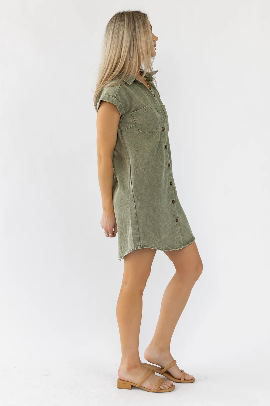 Luella Olive Twill Shirt Dress