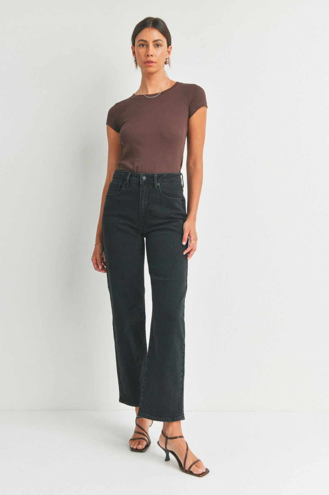 Raena Black Relaxed Straight Denim