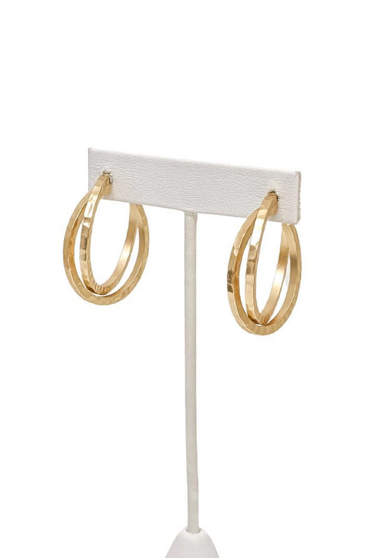 Zayda Gold Hammered Hoop Earrings - FINAL SALE