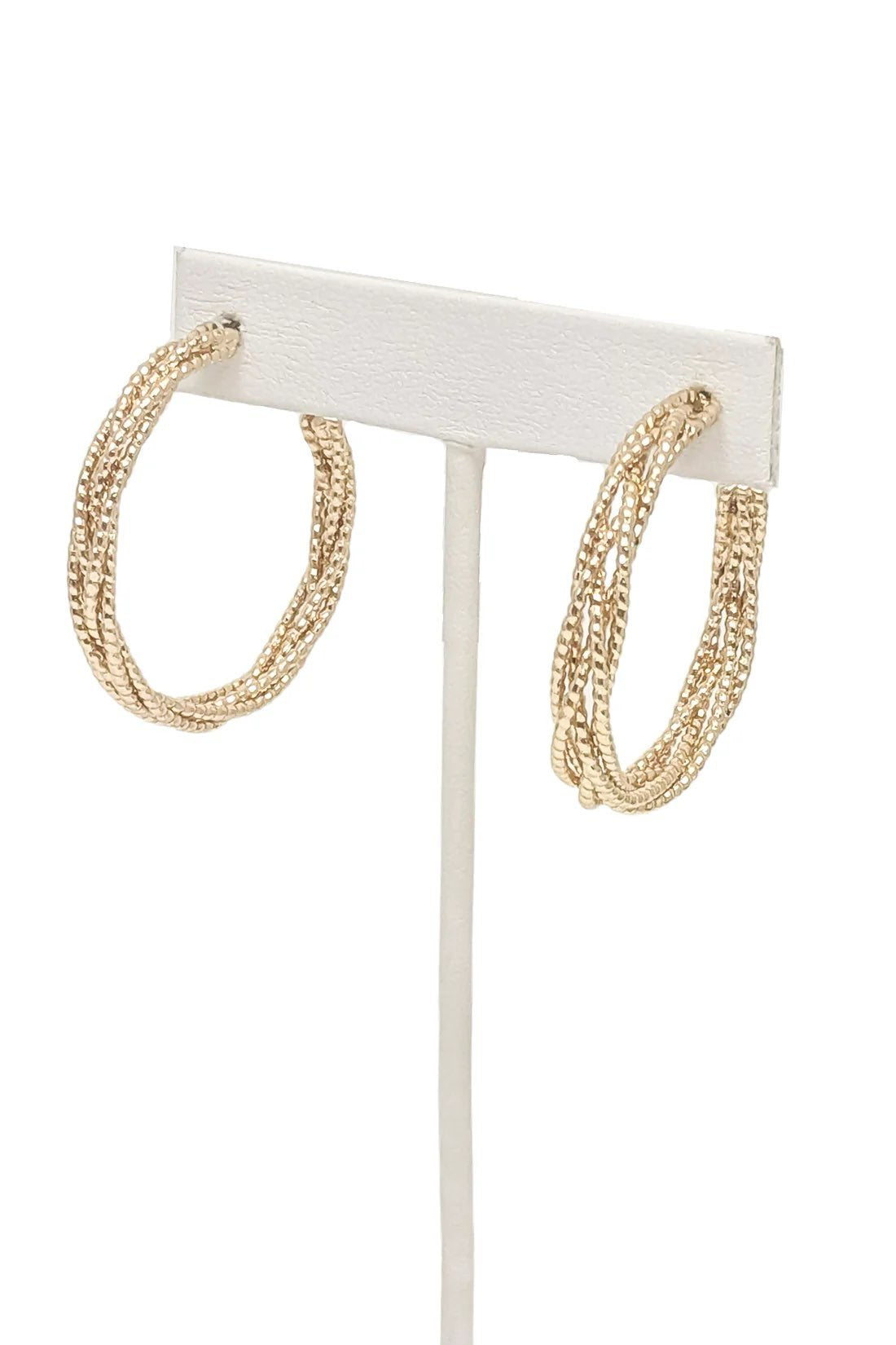 Wendi Gold Twist Hoop Earrings - FINAL SALE