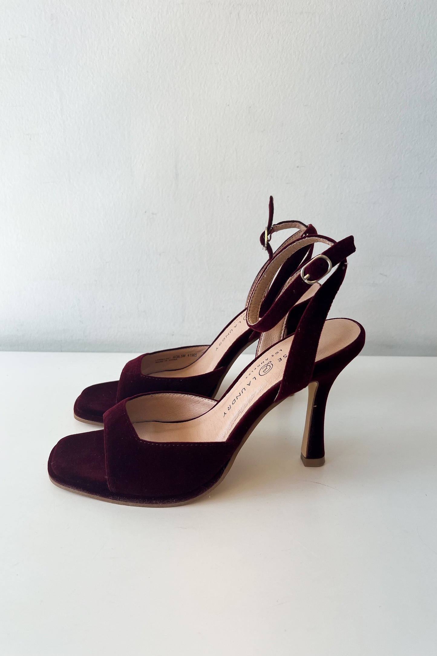 Lynwood Burgundy Velvet Heels