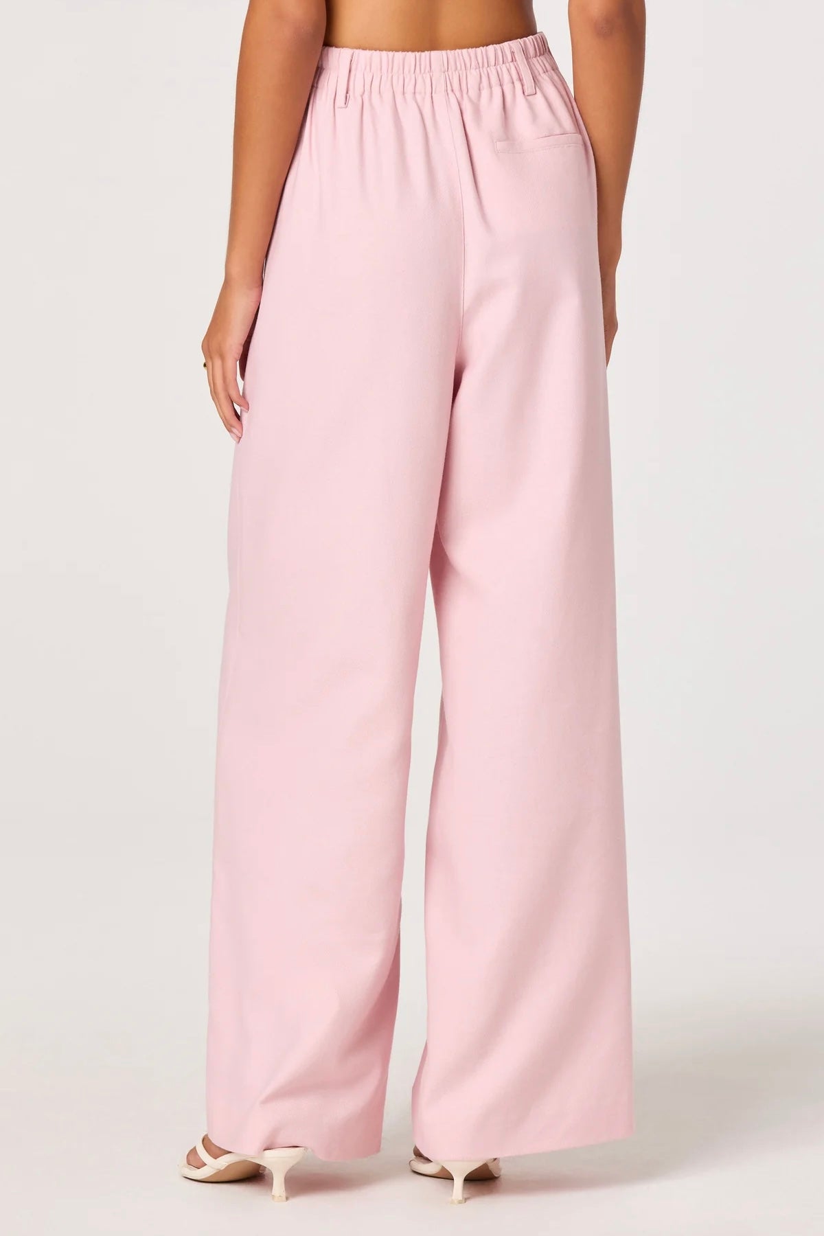 Neha Pink Linen Wide Leg Pants