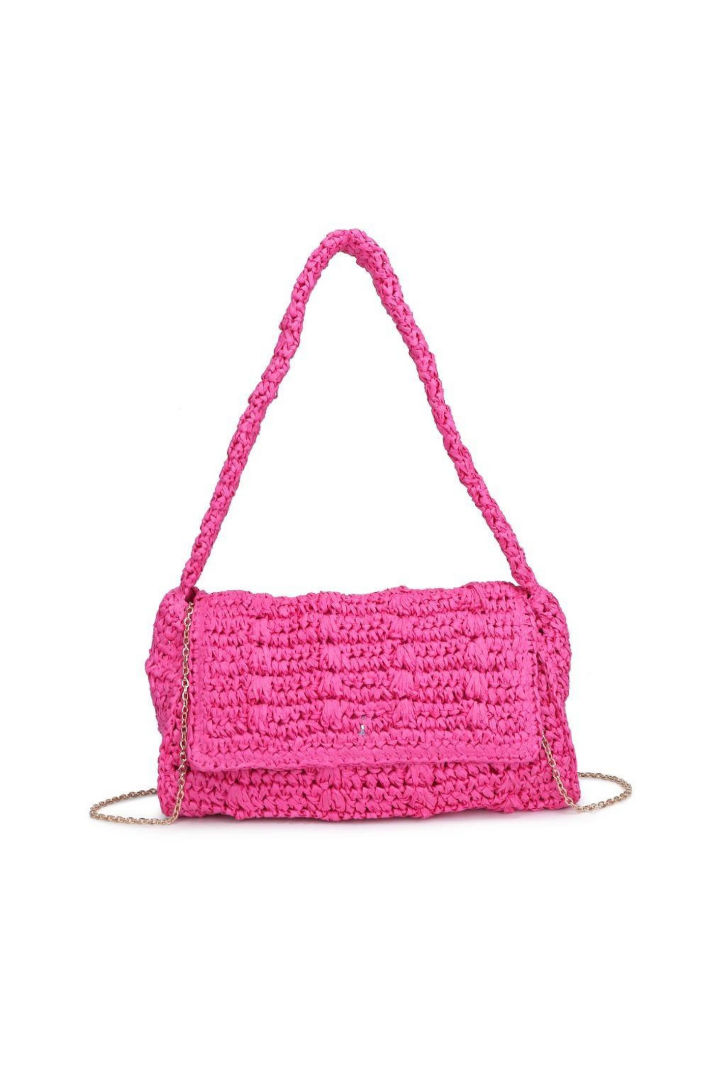 Anika Hot Pink Raffia Crossbody - FINAL SALE