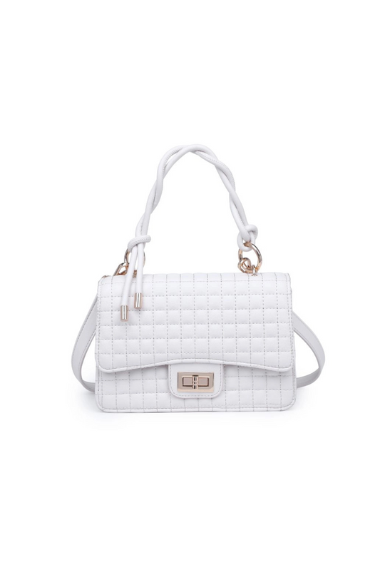 Zoe Oatmilk Vegan Leather Quilted Handbag - FINAL SALE