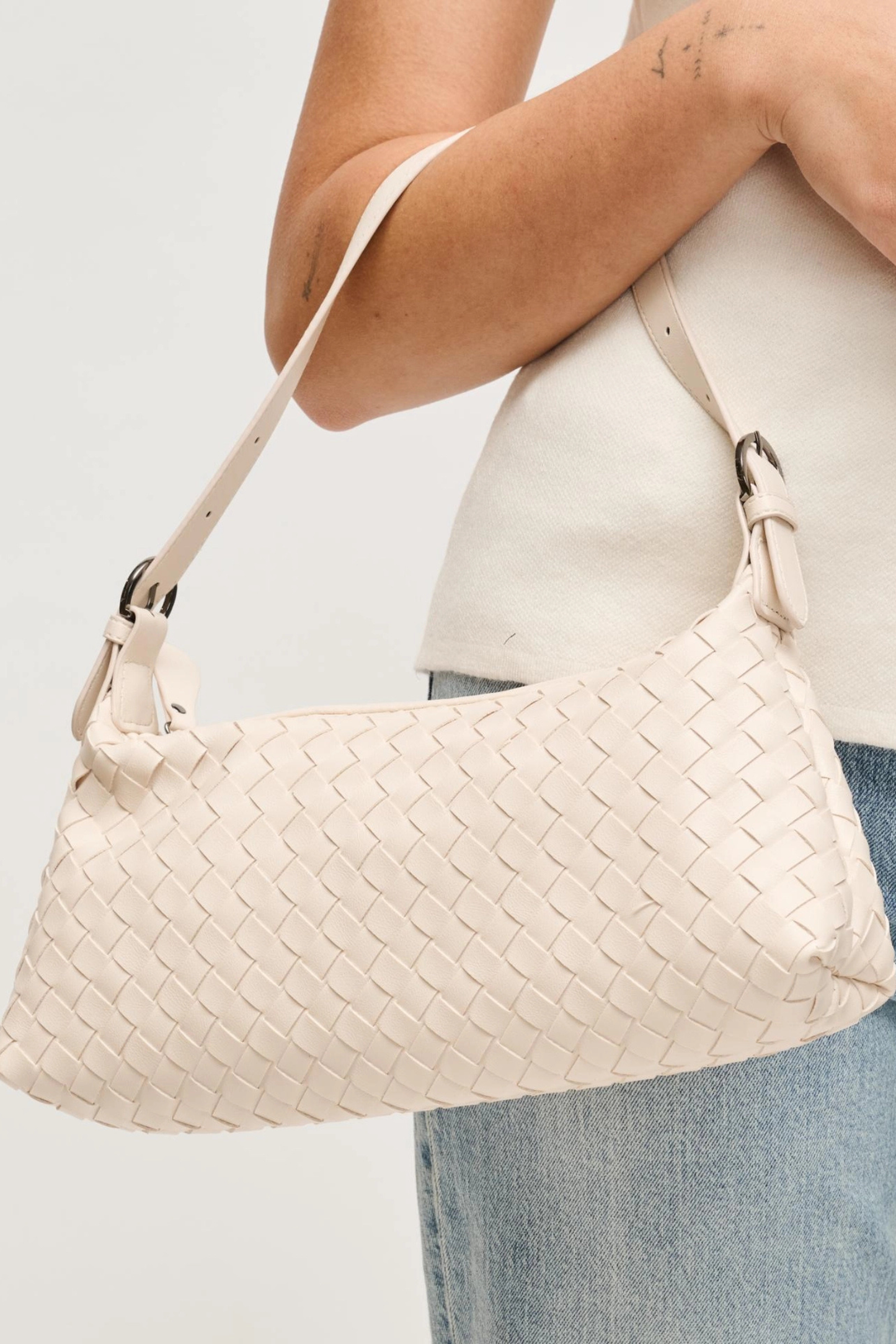 Audrey Ivory Woven Handbag - FINAL SALE