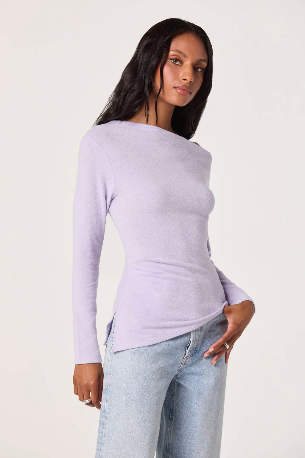 Miah Lilac Off Shoulder Top