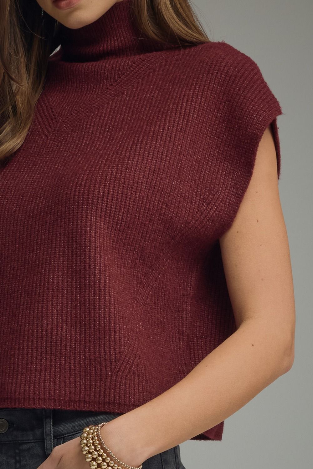 Parison Merlot Ribbed Knit Top