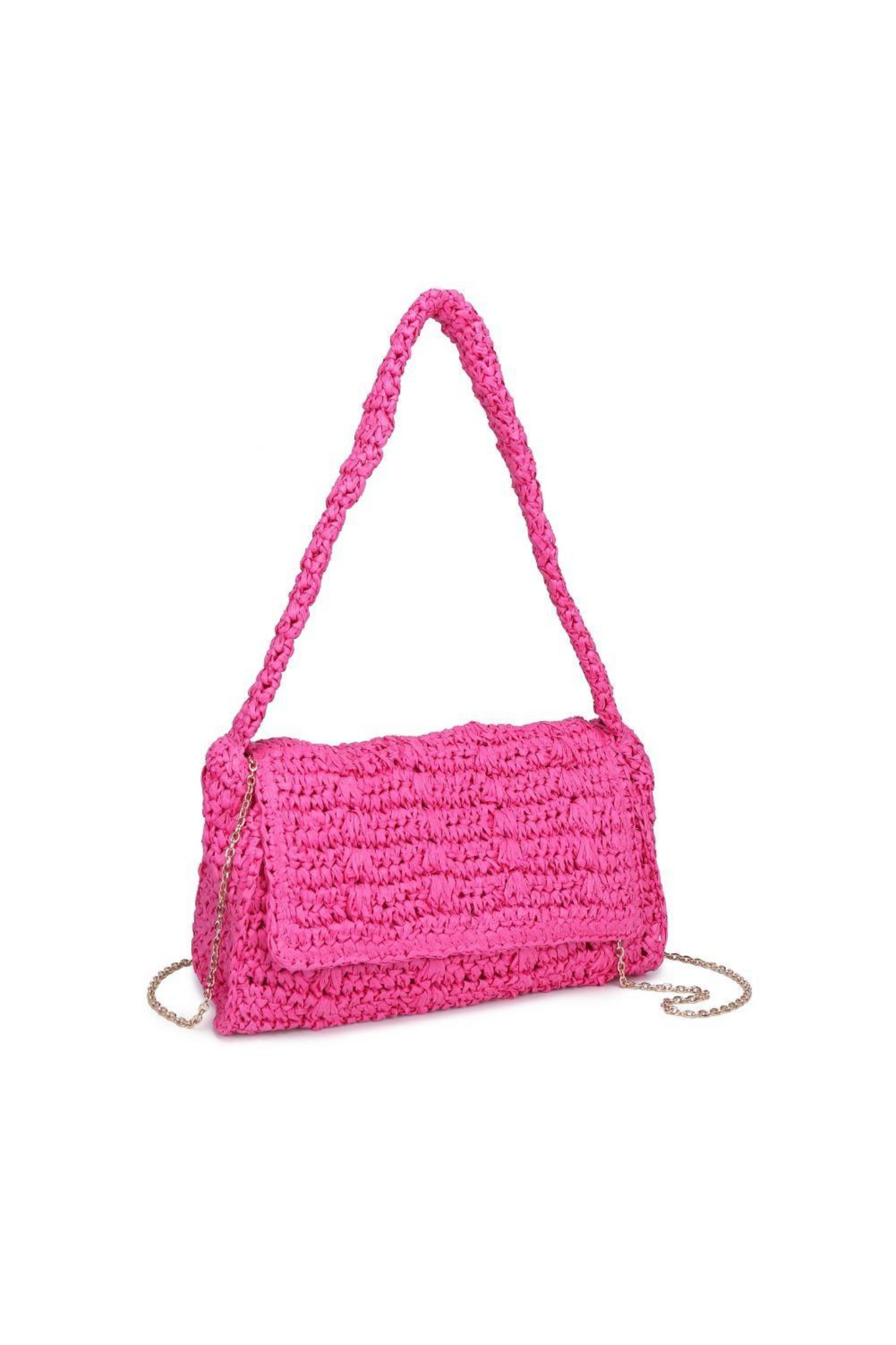 Anika Hot Pink Raffia Crossbody - FINAL SALE