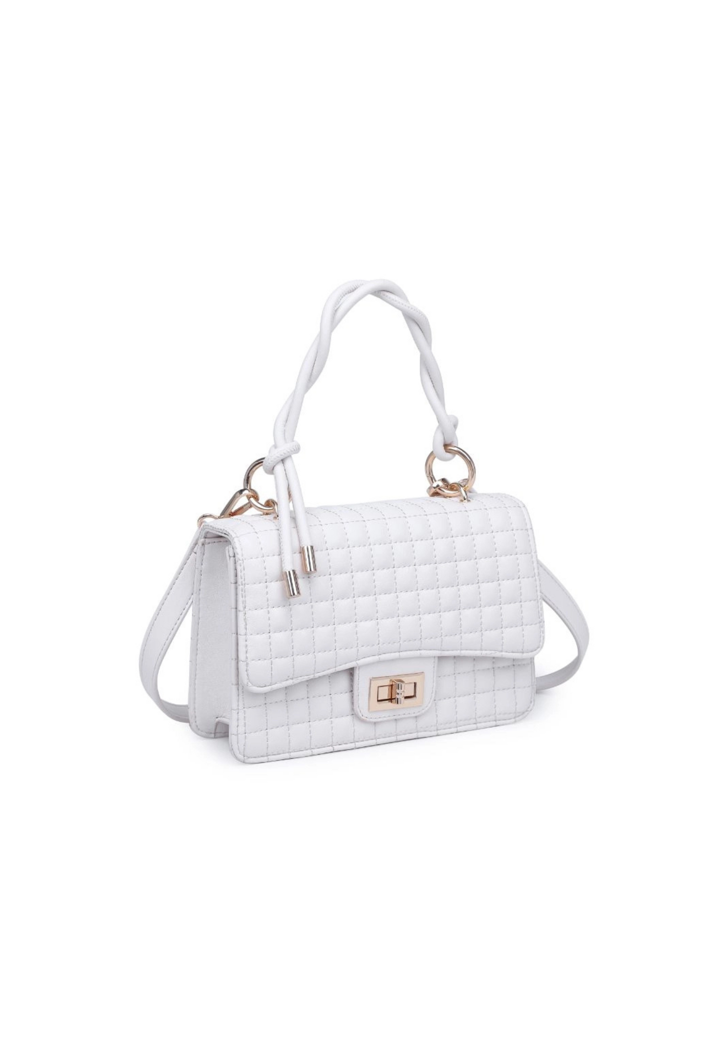 Zoe Oatmilk Vegan Leather Quilted Handbag - FINAL SALE