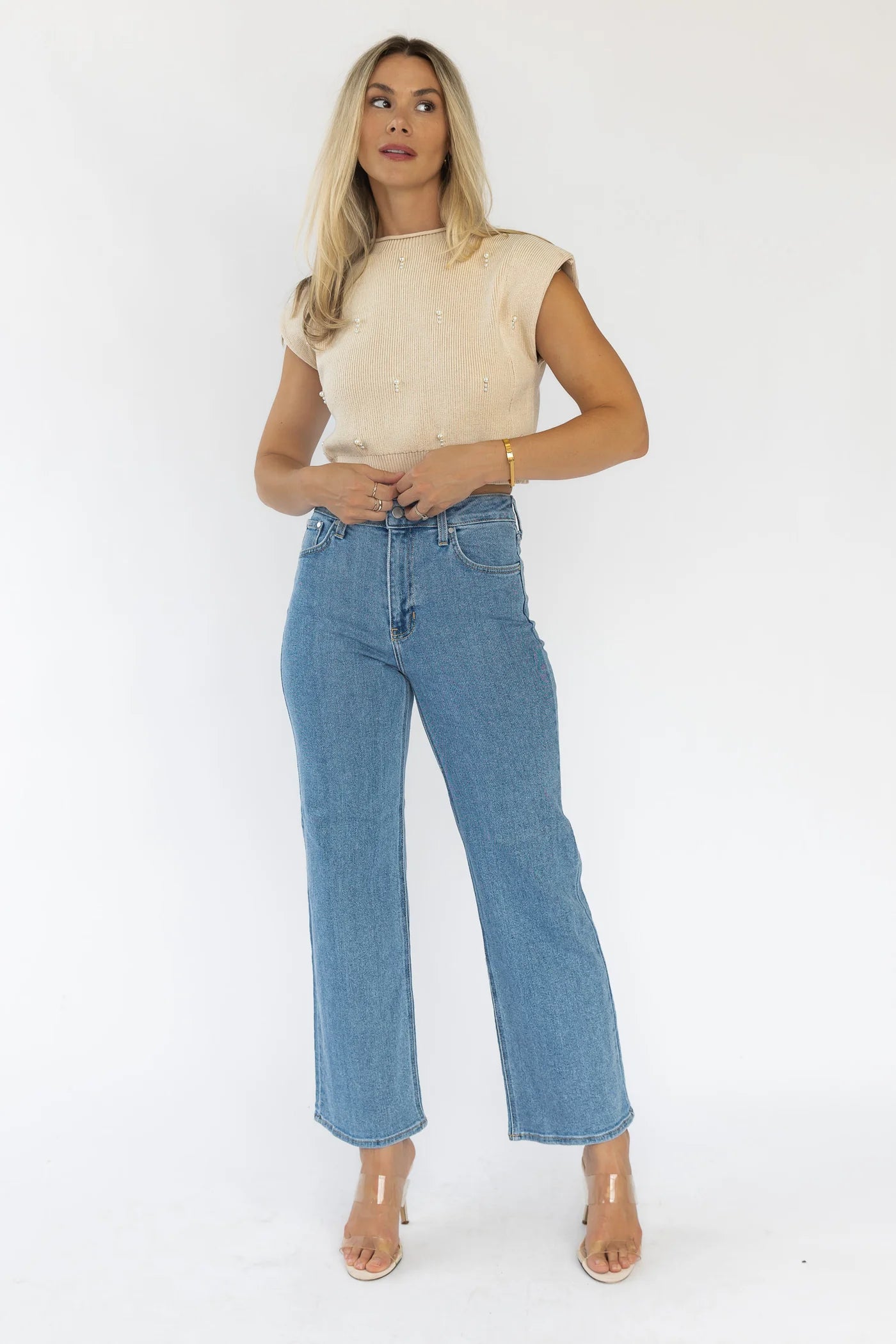 Around Town Light Wash Straight Denim - FINAL SALE