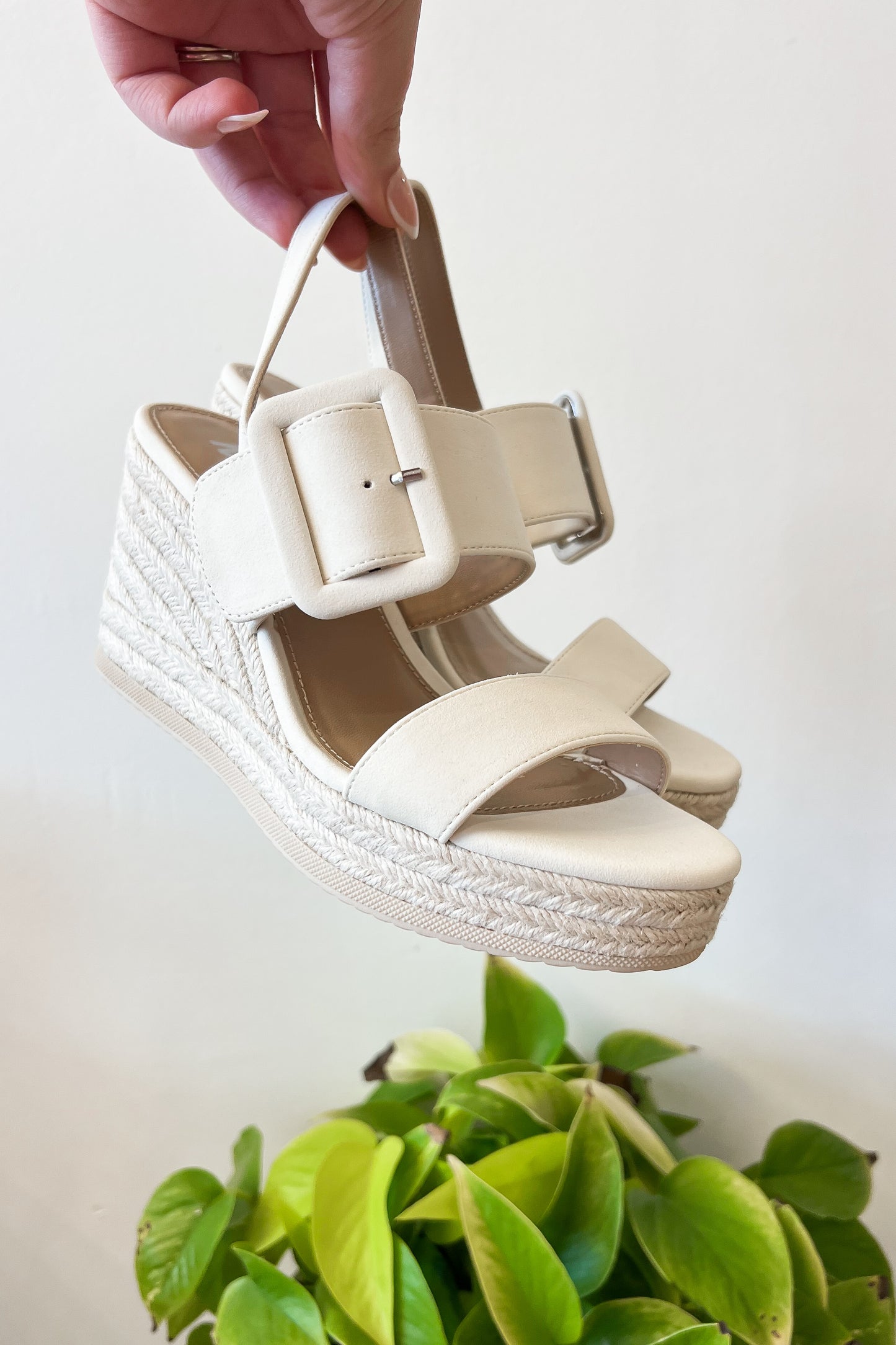 Brooke Cream Double Band Wedge Sandal - FINAL SALE