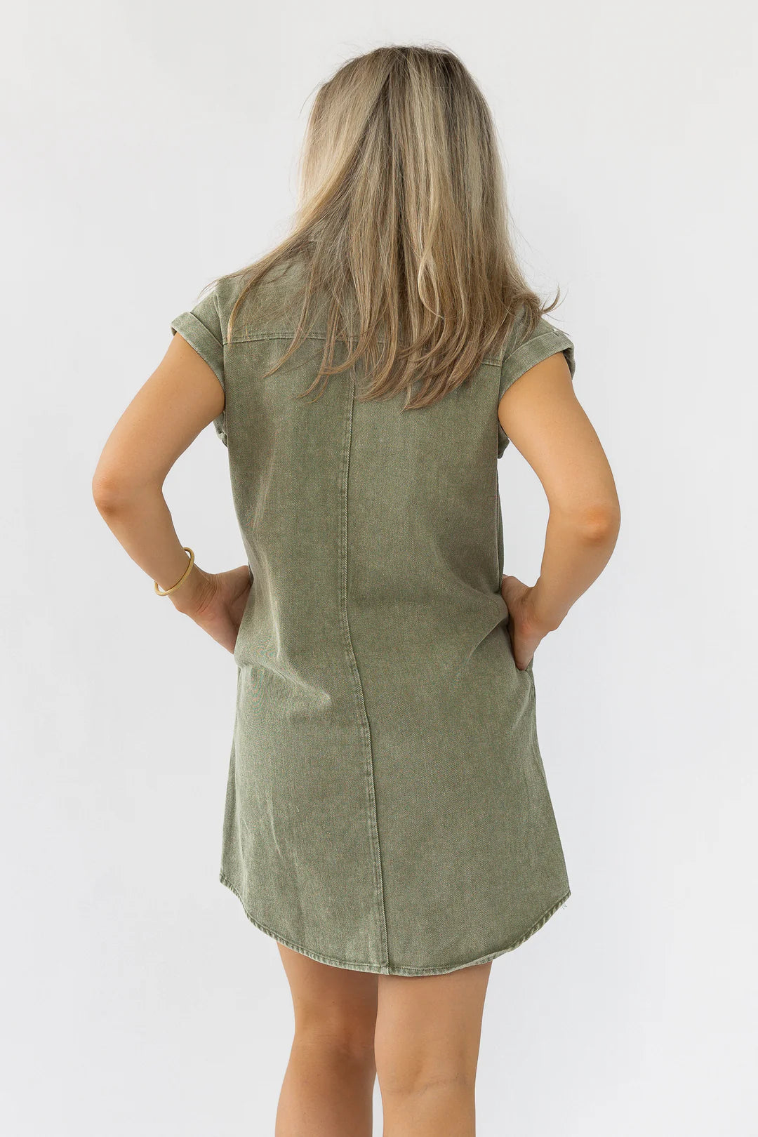 Luella Olive Twill Shirt Dress