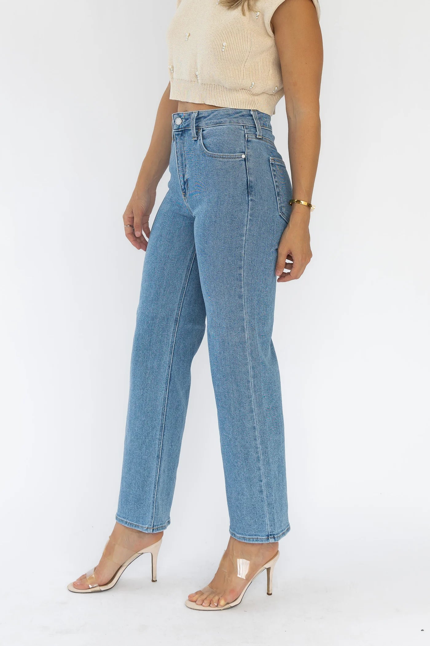 Around Town Light Wash Straight Denim - FINAL SALE