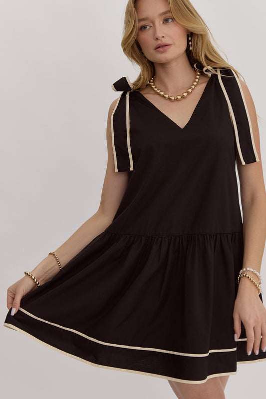 Marcy Black Tie Detail Dress